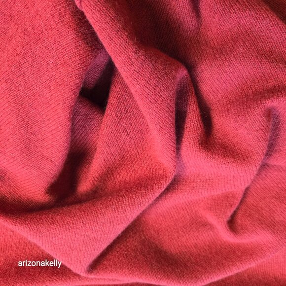 Knit Cashmere Wrap Scarf Brick Rust Red - Picture 10 of 15